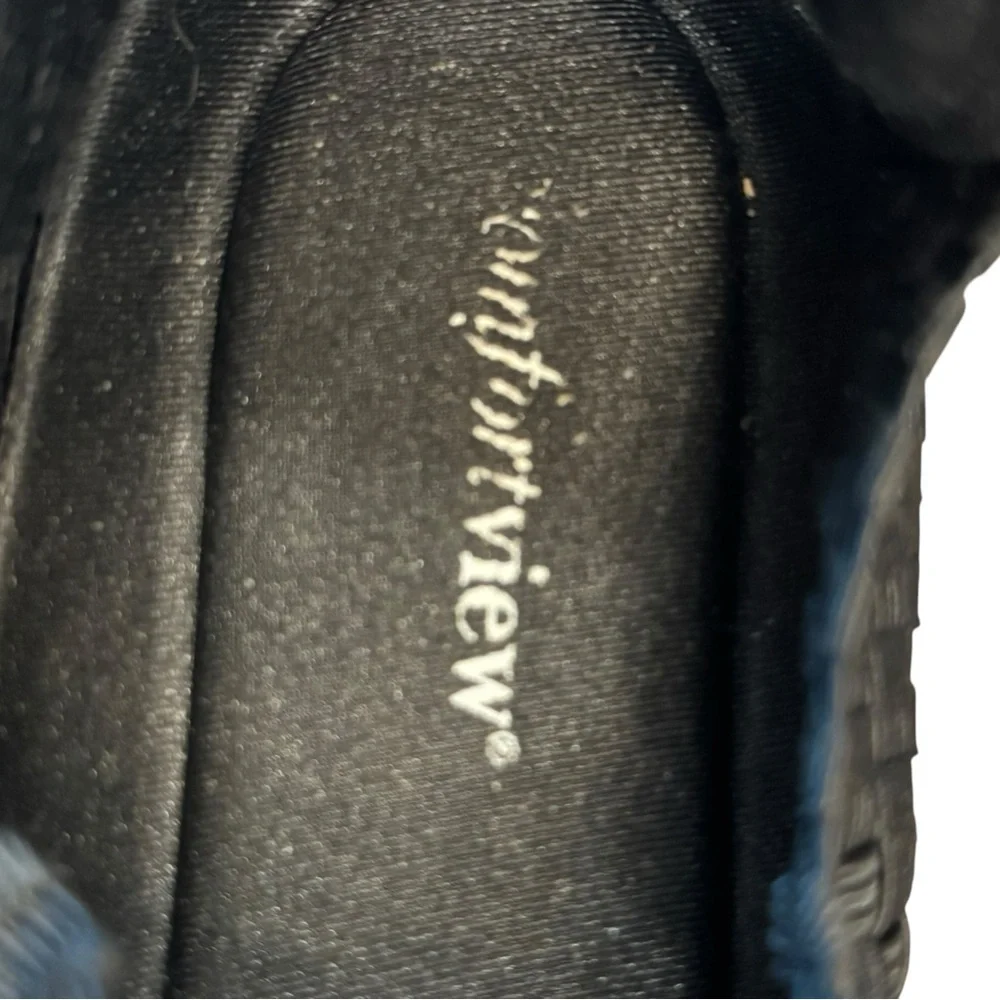 Women's Black Woven Elastic Flats, size‎ 12WW
